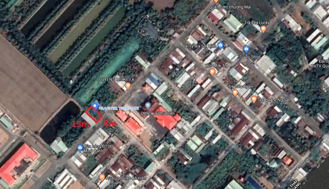 Bán đất đường kênh Tư Mới đối diện UBND xã Phú Điền, huyện Tháp Mười